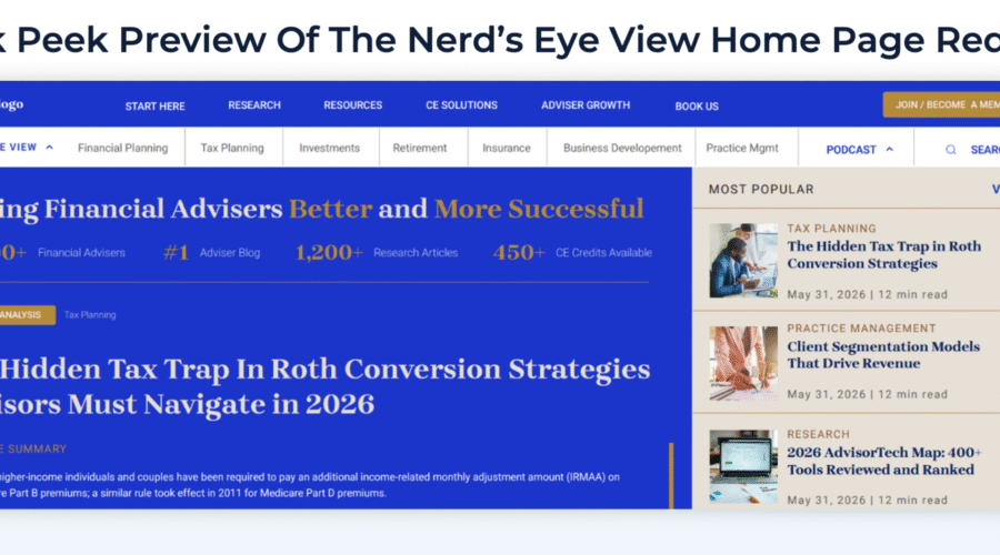 Introducing New CE-Eligible Podcast And Level Up Case-Study Training For New Advisors, And the State Of The (Nerd’s Eye View) Blog